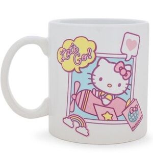 Hello Kitty Airplane Let’s Go Travel Passport Coffee Mug NEW